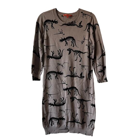 ModCloth Dresses & Skirts - Modcloth Dinosaur Fossil Print Sweater Dress Gray Size M